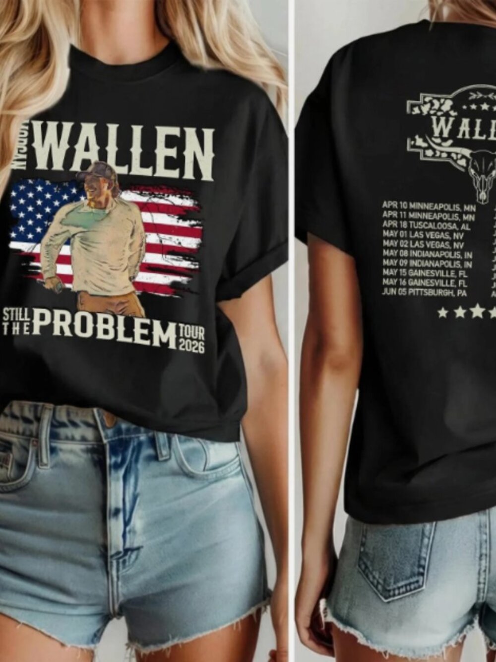 Morgan Wallen Still The Problem Tour 2026 Graphic Black T-Shirt